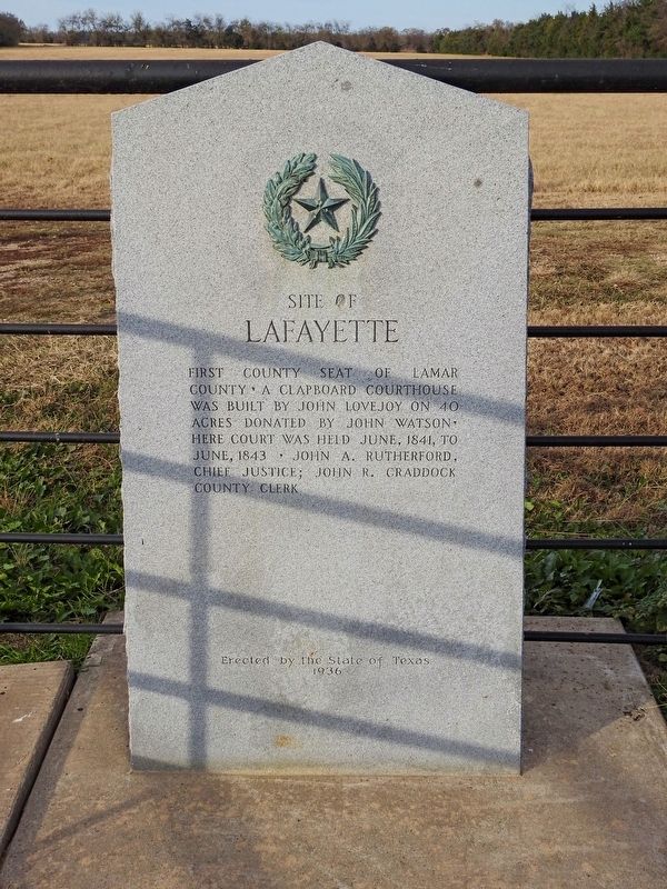 Site of Lafayette Texas Historical Marker image. Click for full size.
