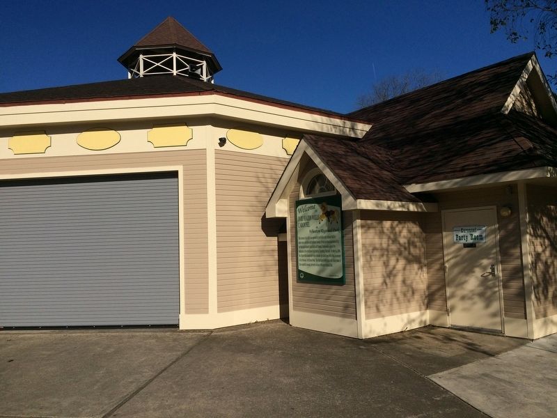 <i>Welcome to</i> Ovid Hazen Wells Carousel <i>at Wheaton Regional Park</i> Marker. Click for full size. <i>Welcome to</i> Ovid Hazen Wells Carousel <i>at Wheaton Regional Park</i> Marker image. Click for full size.
