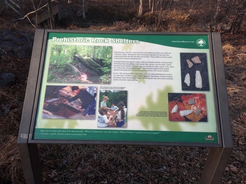 Prehistoric Rock Shelters Marker. Click for full size. Prehistoric Rock Shelters Marker image. Click for full size.