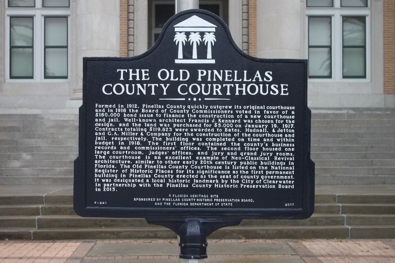 The Old Pinellas County Courthouse Marker image. Click for full size.
