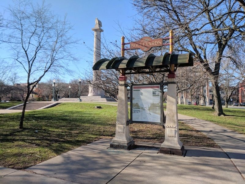 Logan Square � Palmer Square Marker image. Click for full size.