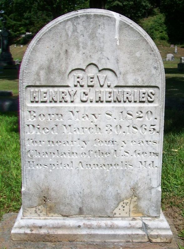 Rev. Henry C. Henries Grave Marker. Click for full size. Rev. Henry C. Henries Grave Marker image. Click for full size.