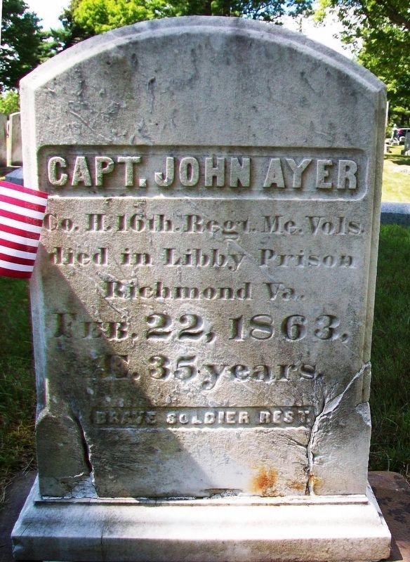 Capt. John Ayer Grave Marker image. Click for full size.