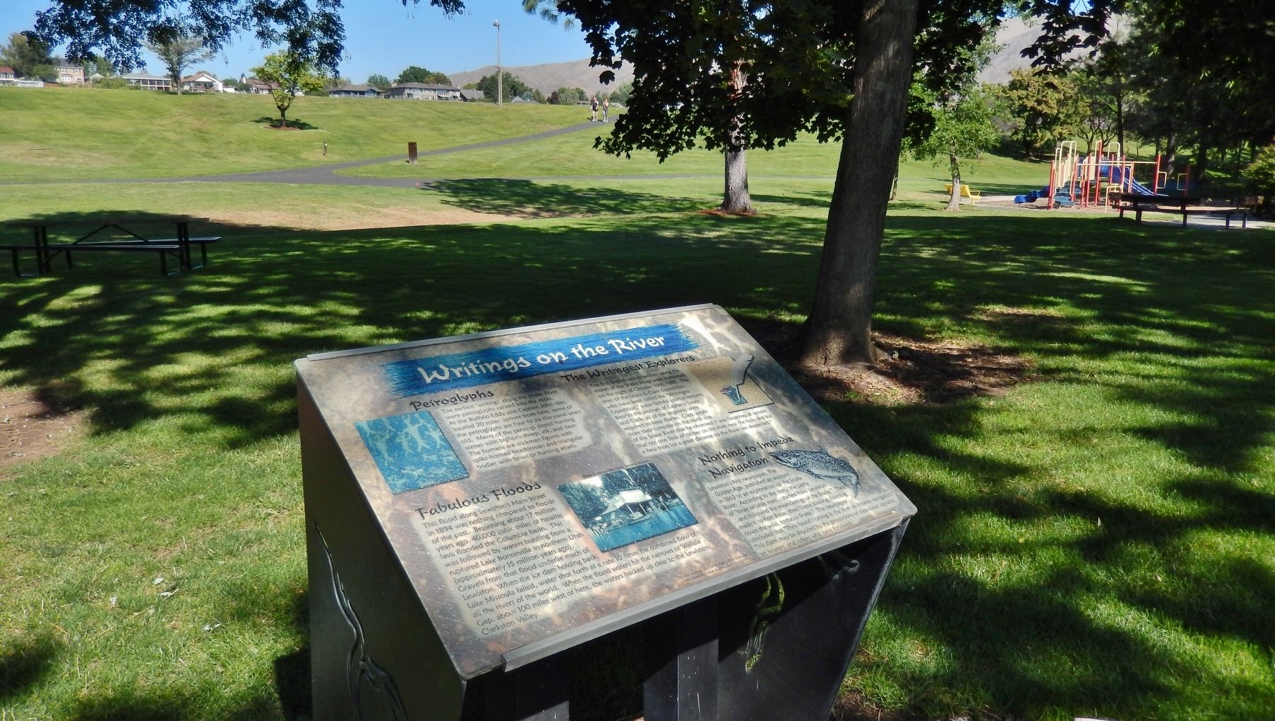 Writings on the River Marker (<i>wide view</i>). Click for full size. Writings on the River Marker (<i>wide view</i>) image. Click for full size.