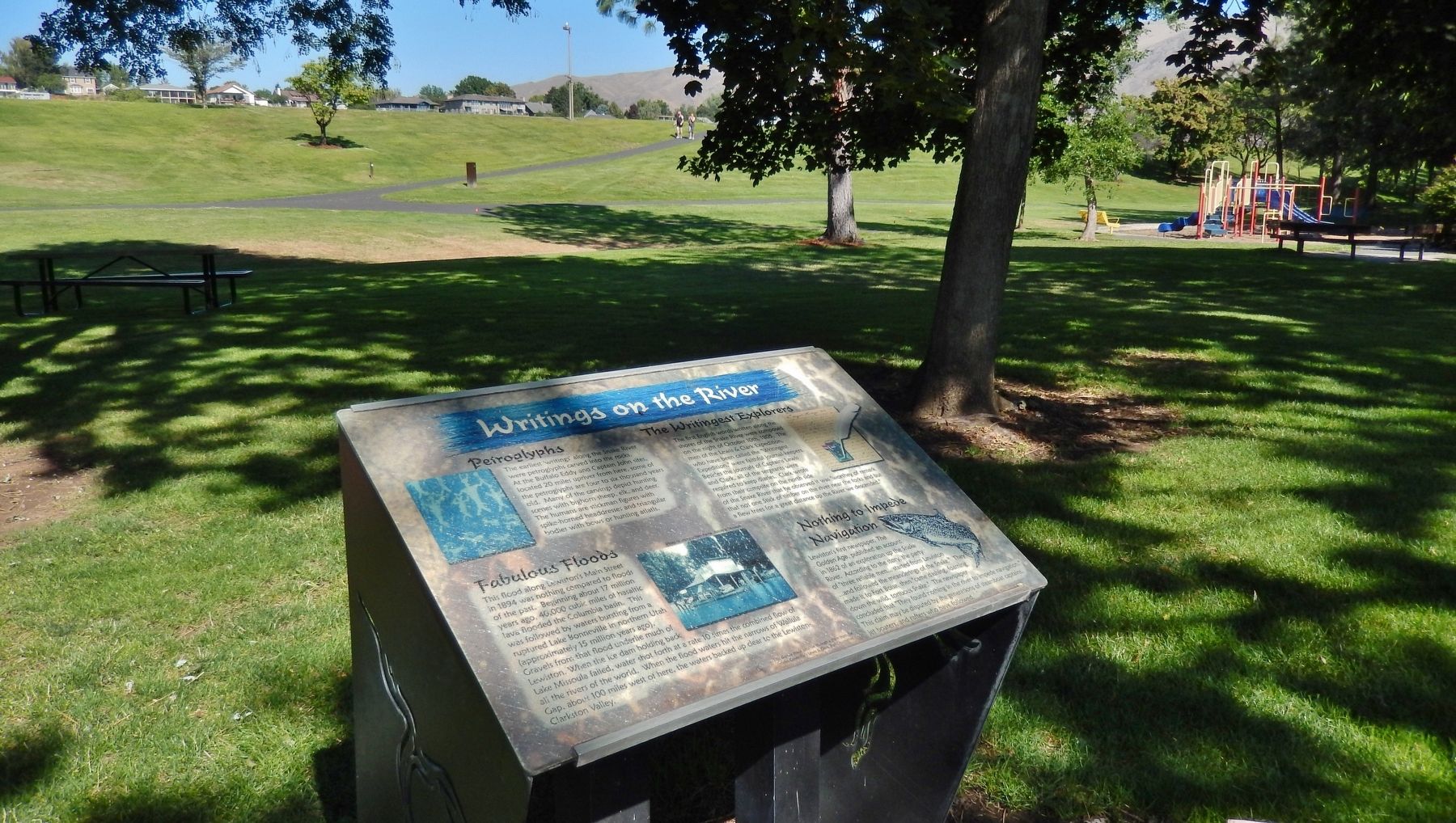 Writings on the River Marker (<i>wide view</i>) image. Click for full size.