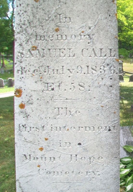 Samuel Call Grave Marker. Click for full size. Samuel Call Grave Marker image. Click for full size.