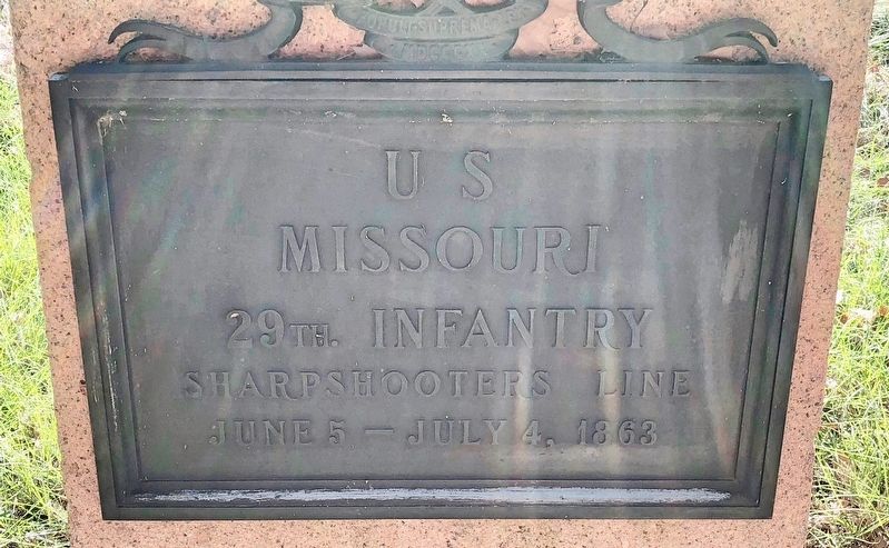 U S Missouri 29th Infantry Marker. Click for full size. U S Missouri 29th Infantry Marker image. Click for full size.