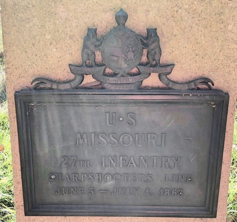 U S Missouri 27th Infantry Marker. Click for full size. U S Missouri 27th Infantry Marker image. Click for full size.