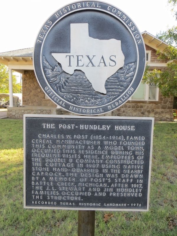 The Post-Hundley House Marker image. Click for full size.