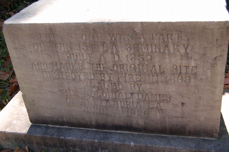 This Stone Was A Part Of The 1st LA. Seminary Marker. Click for full size. This Stone Was A Part Of The 1st LA. Seminary Marker image. Click for full size.