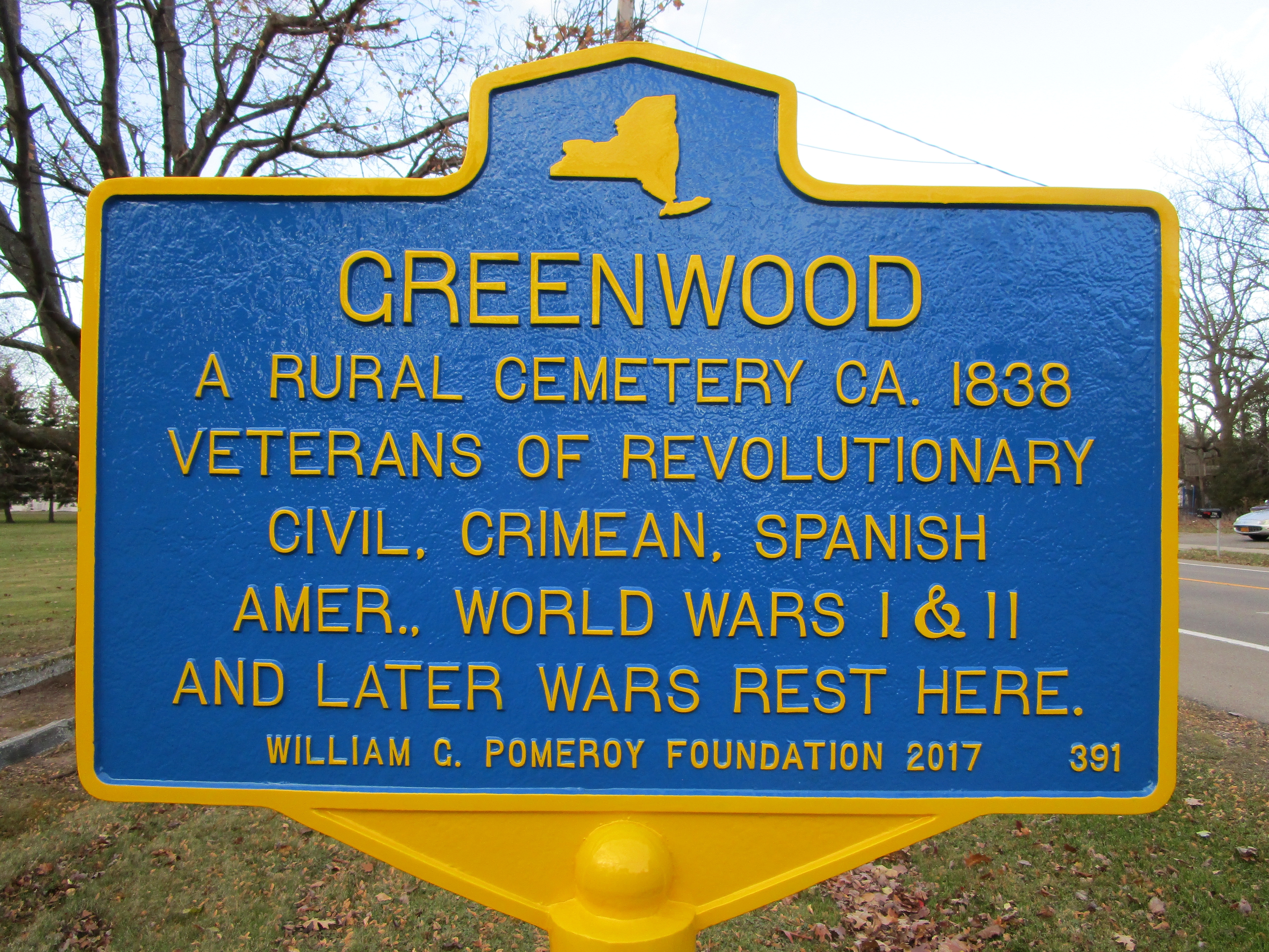 Greenwood Cemetery Marker