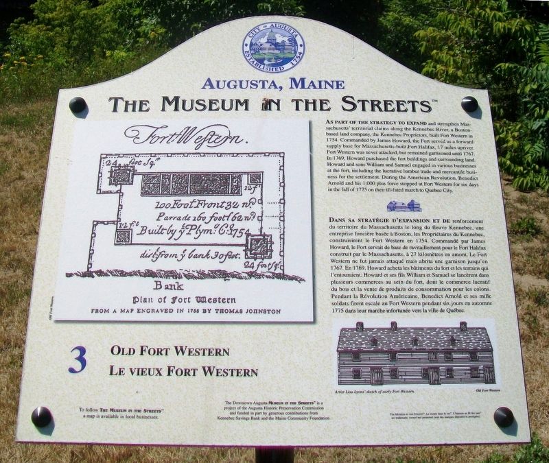 Old Fort Western / Le vieux Fort Western Marker image. Click for full size.