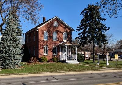 The Baumgartner House and Marker image. Click for full size.