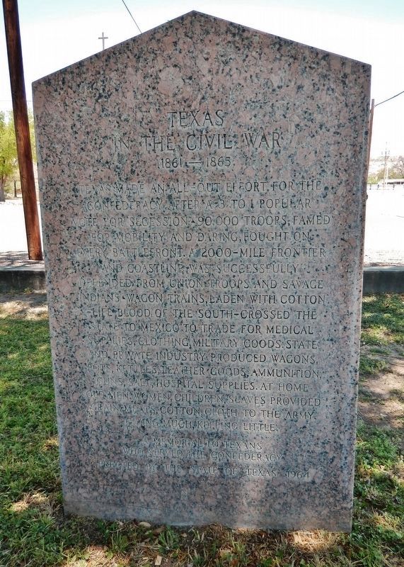 General Alexander W. Terrell / Texas in the Civil War Marker (<i>back side</i>) image. Click for full size.