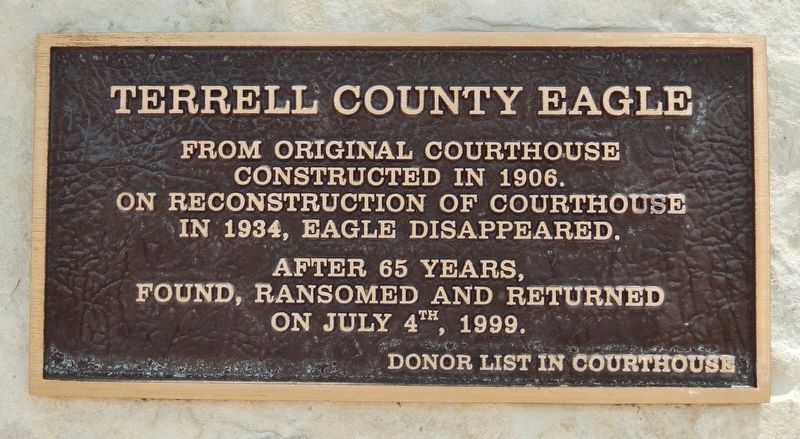 Terrell County Eagle Marker image. Click for full size.