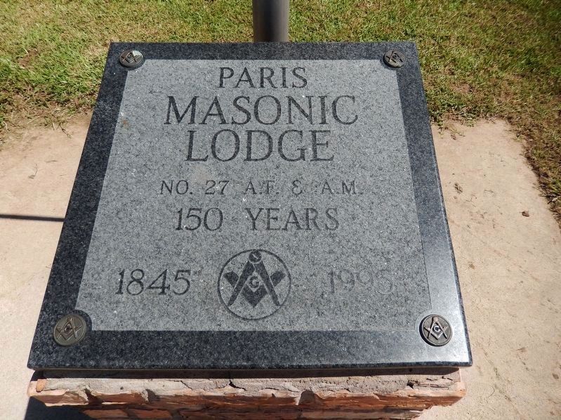 Paris Masonic Lodge Sesquecentennial Tablet image. Click for full size.