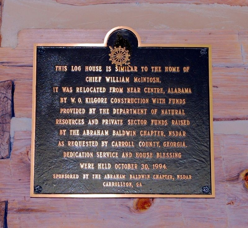 This Log House is Similar to the Home of Chief William McIntosh Marker image. Click for full size.