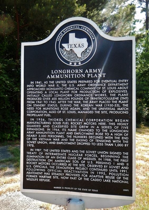 Longhorn Army Ammunition Plant Marker image. Click for full size.