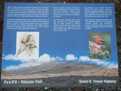Pu'u'ō'ō - Volcano Trail Marker image. Click for full size.