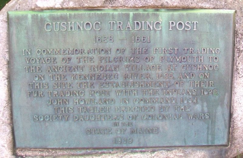 Cushnoc Trading Post Marker image. Click for full size.