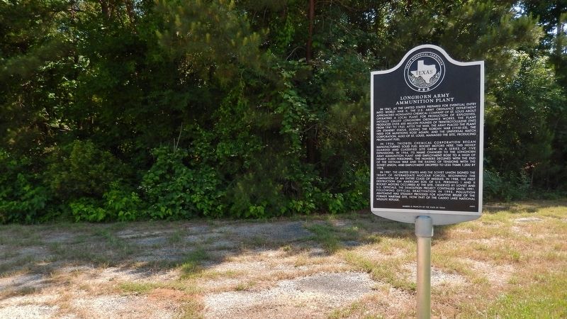 Longhorn Army Ammunition Plant Marker (<i>wide view</i>) image. Click for full size.