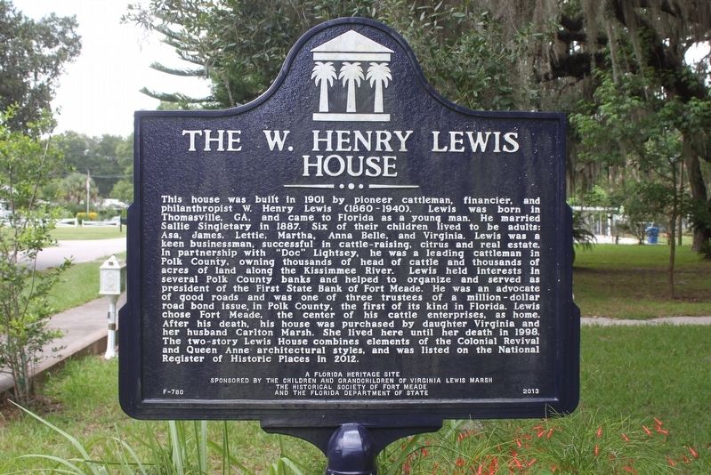 The W. Henry Lewis House Marker image. Click for full size.