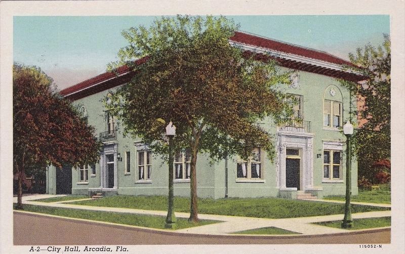 <i>City Hall, Arcadia, Fla.</i> - Postcard View image. Click for full size.