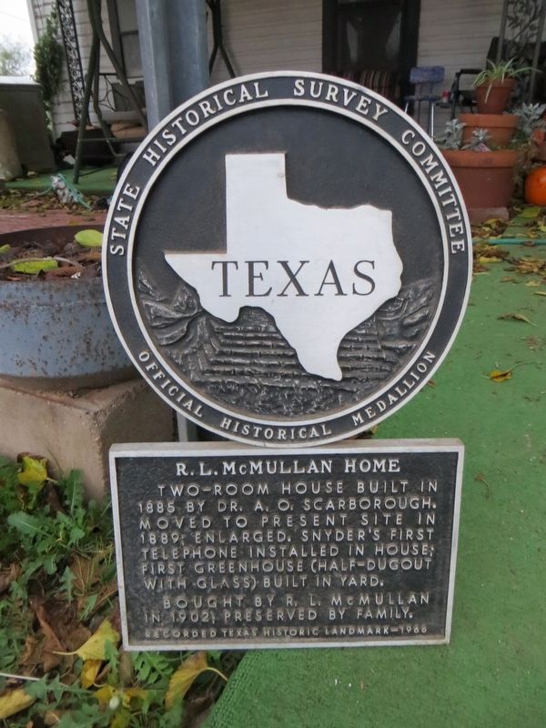 R. L. McMullan Home Marker. Click for full size. R. L. McMullan Home Marker image. Click for full size.