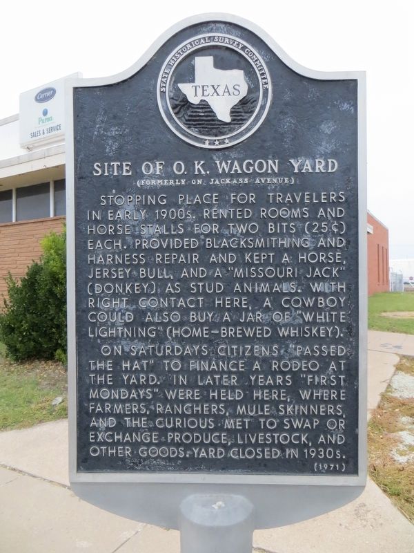 Site of O.K. Wagon Yard Marker image. Click for full size.