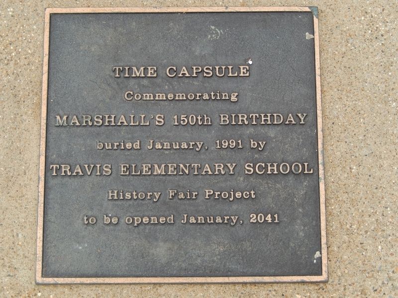 Marshall Sesquicentennial Time Capsule (<i>near marker</i>). Click for full size. Marshall Sesquicentennial Time Capsule (<i>near marker</i>) image. Click for full size.