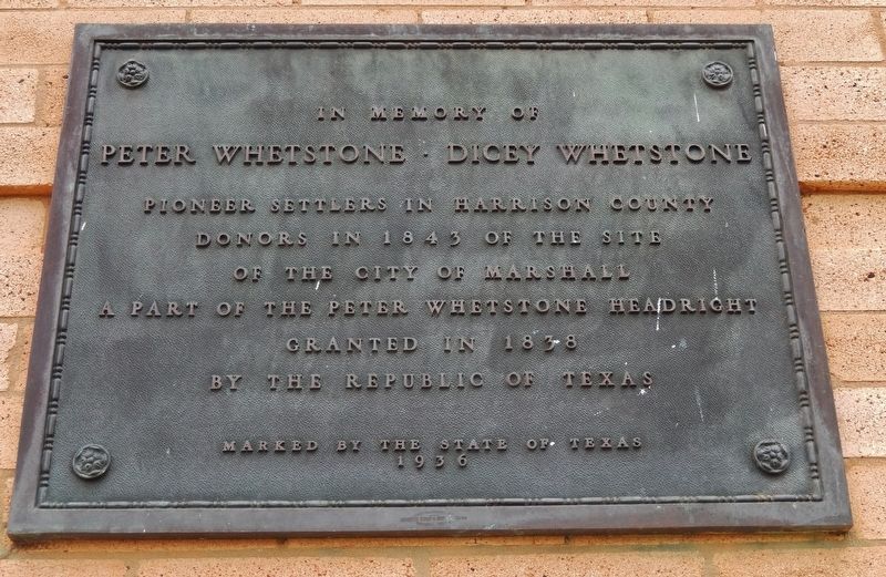 Whetstone Memorial Tablet (<i>mounted on courthouse wall behind marker</i>) image. Click for full size.