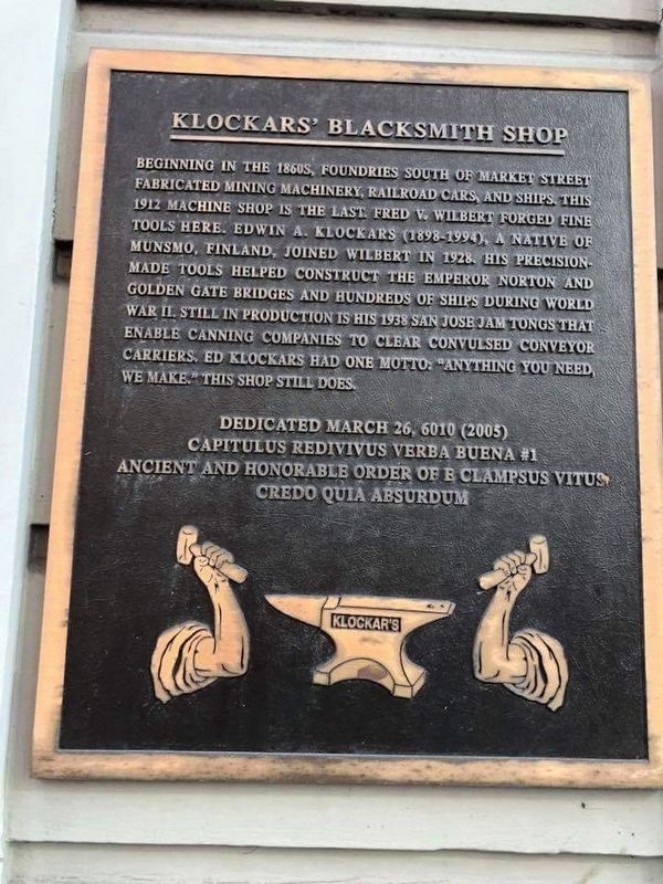 Klockars' Blacksmith Shop Marker image. Click for full size.