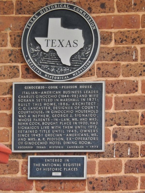 Ginocchio-Cook-Pedison House Marker. Click for full size. Ginocchio-Cook-Pedison House Marker image. Click for full size.