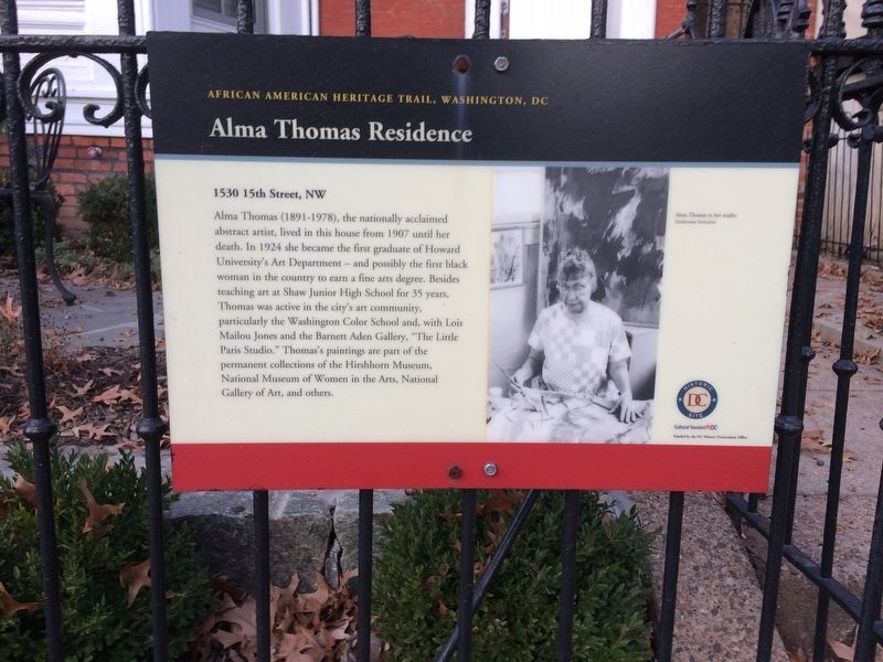 Alma Thomas Residence Marker image. Click for full size.