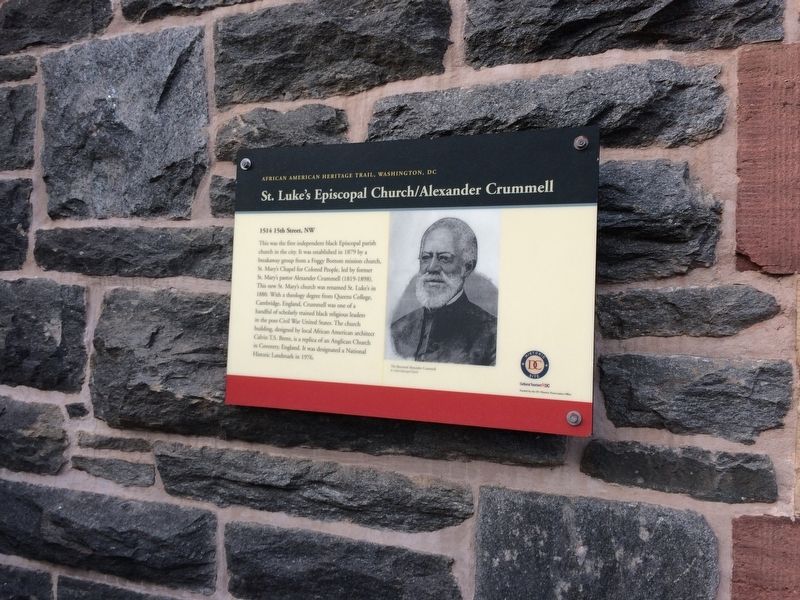 St. Luke's Episcopal Church/Alexander Crummel Marker. Click for full size. St. Luke's Episcopal Church/Alexander Crummel Marker image. Click for full size.