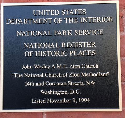 John Wesley A.M.E. Zion Church Marker. Click for full size. John Wesley A.M.E. Zion Church Marker image. Click for full size.
