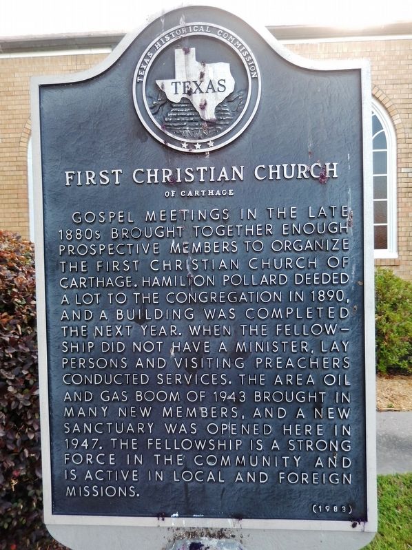 First Christian Church of Carthage Marker image. Click for full size.