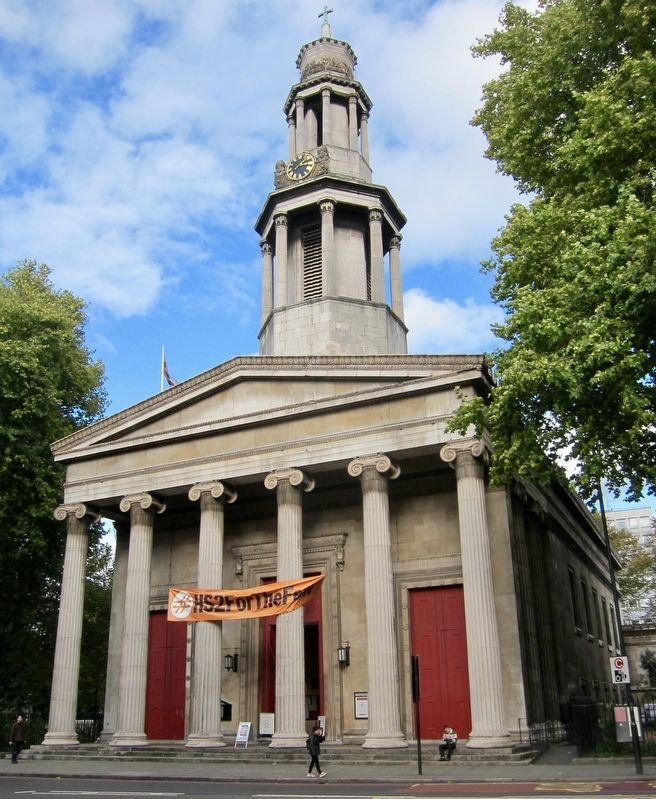 Saint Pancras Parish Church and Marker - Wide View image. Click for full size.