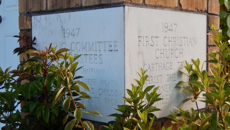 First Christian Church of Carthage (<i>cornerstone</i>) image. Click for full size.