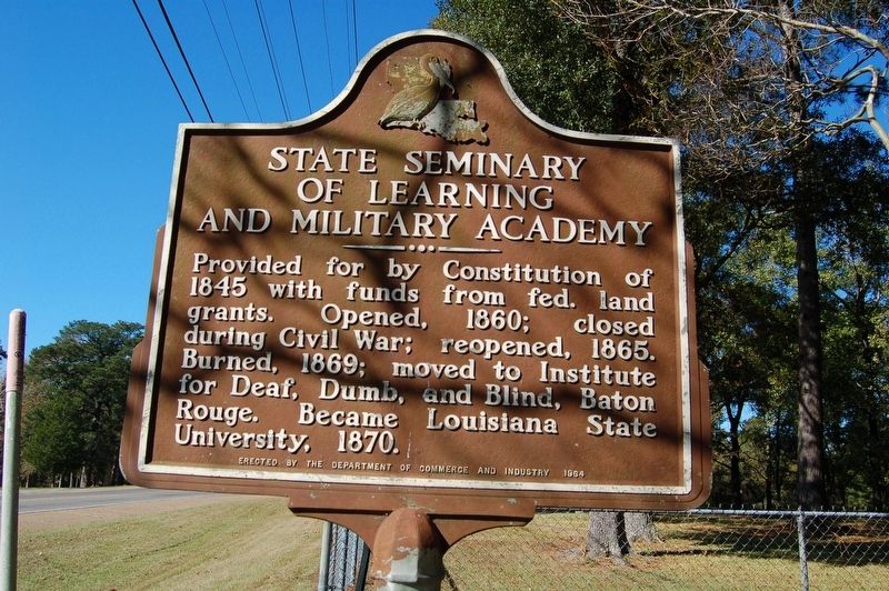 State Seminary of Learning and Military Academy Marker image. Click for full size.