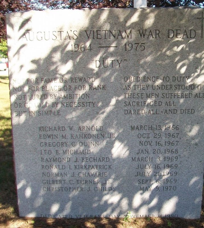 Augusta's Vietnam War Dead Memorial image. Click for full size.