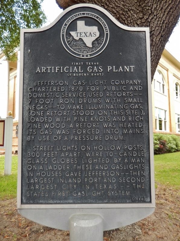 First Texas Artificial Gas Plant Marker. Click for full size. First Texas Artificial Gas Plant Marker image. Click for full size.