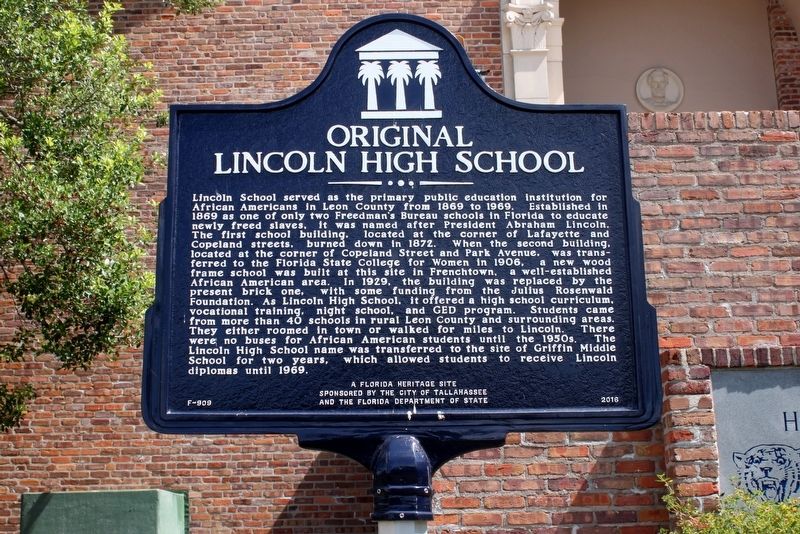 Original Lincoln High School Marker image. Click for full size.