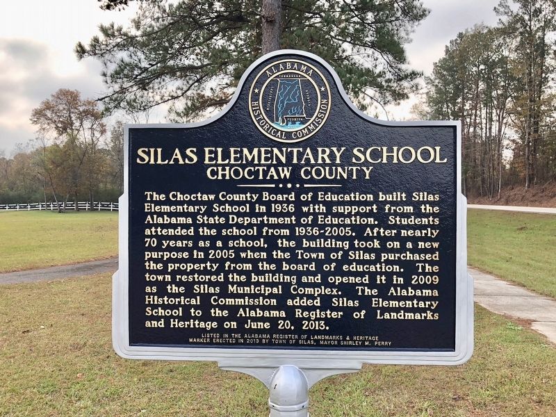 Silas Elementary School Marker image. Click for full size.