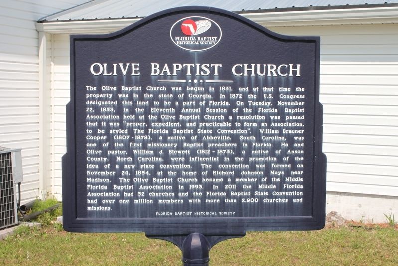 Oliver Baptist Church Marker image. Click for full size.