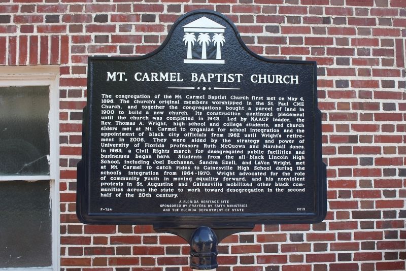 Mt. Carmel Baptist Church Marker image. Click for full size.