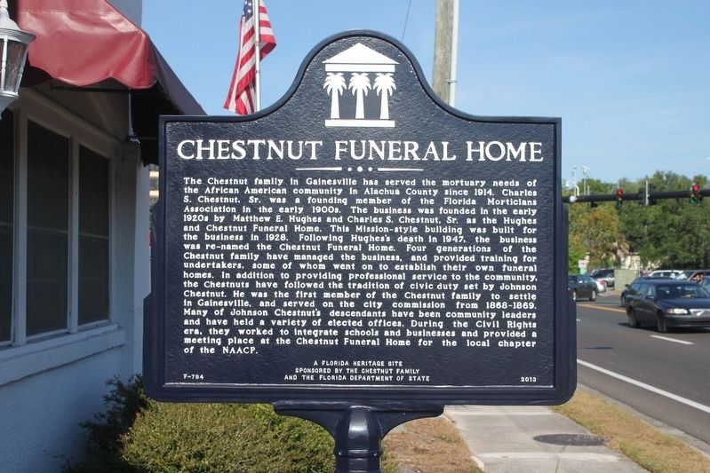 Chestnut Funeral Home Marker image. Click for full size.