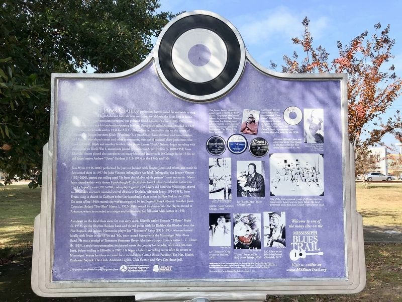 Jones County Blues Marker (Rear). Click for full size. Jones County Blues Marker (Rear) image. Click for full size.