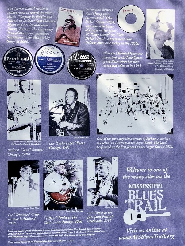 Closeup view of the photos on rear of marker.. Click for full size. Closeup view of the photos on rear of marker. image. Click for full size.
