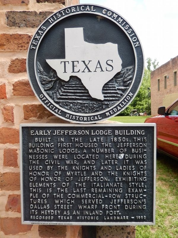 Early Jefferson Lodge Building Marker image. Click for full size.